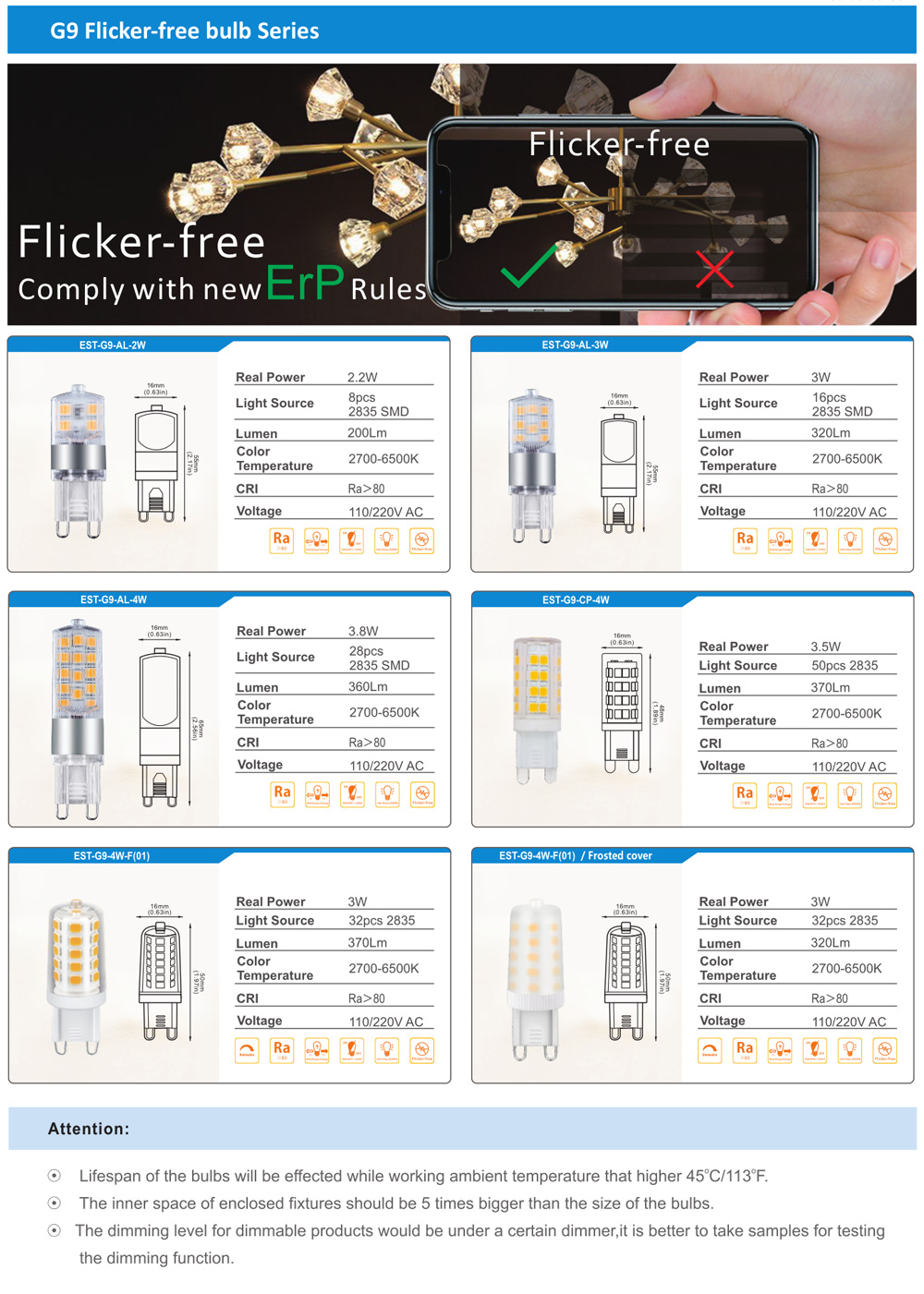 G9 Flicker Free Bulb Series 2